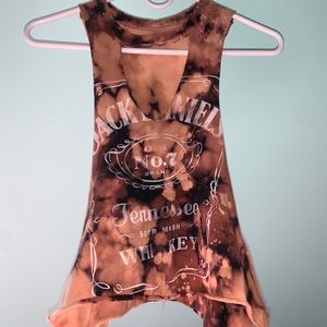 Jack daniels whiskey Boston bruins tee crop top retro vintage muscle tee